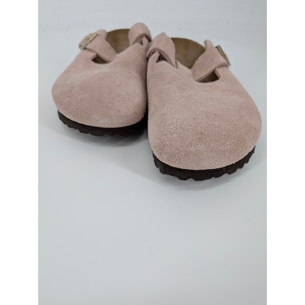 Birkenstock Boston Clogs Women 39 8.5 Rose Pink Suede Leather Slip On Buckle - Picture 4 of 8